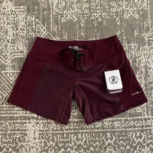 Womens Maroon Boardshorts
